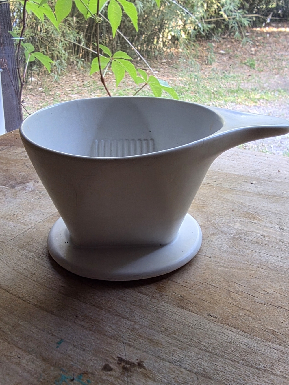 Vintage White Ceramic Pour-Over Coffee Dripper